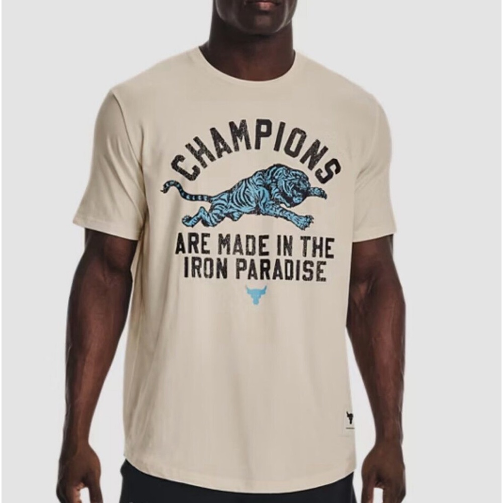 Project Rock Mens Under Armour Champ Short Sleeve shirt NWT